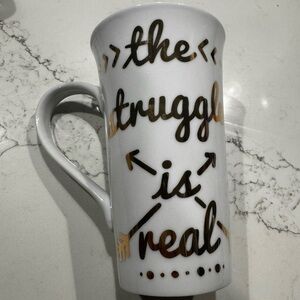 White and Gold Ceramic Mug